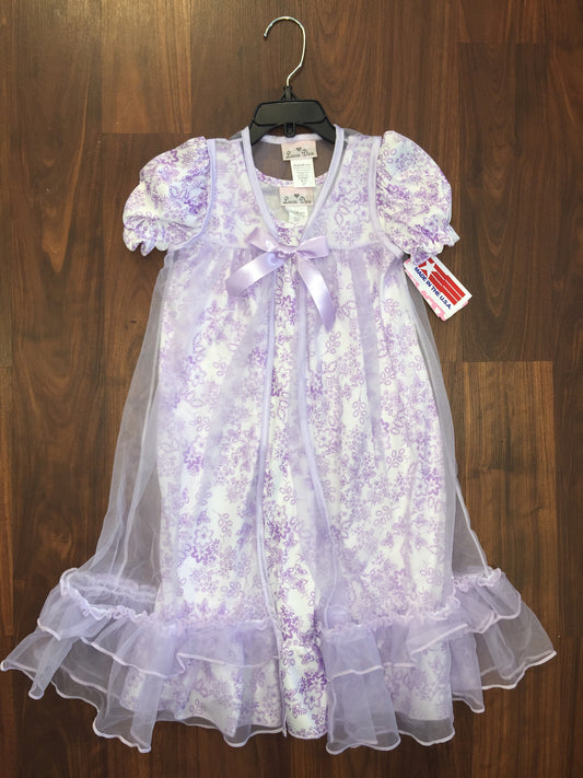 Laura dare lavander 2 piece pinafore nightgown